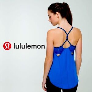 Lululemon Roll Out Tank Baroque Blue Mini Hyper Stripe Baroque Blue